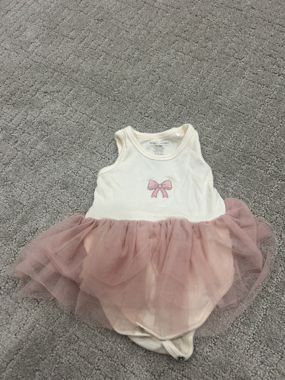 Angel Dear Cream and Dusty Pink Tulle Tutu Romper